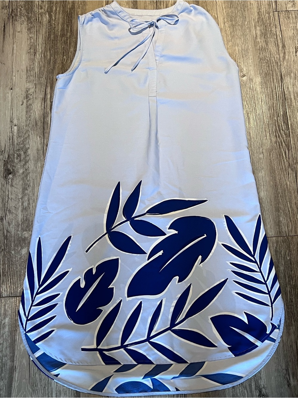 Merona blue and purple tropical print dress Size M